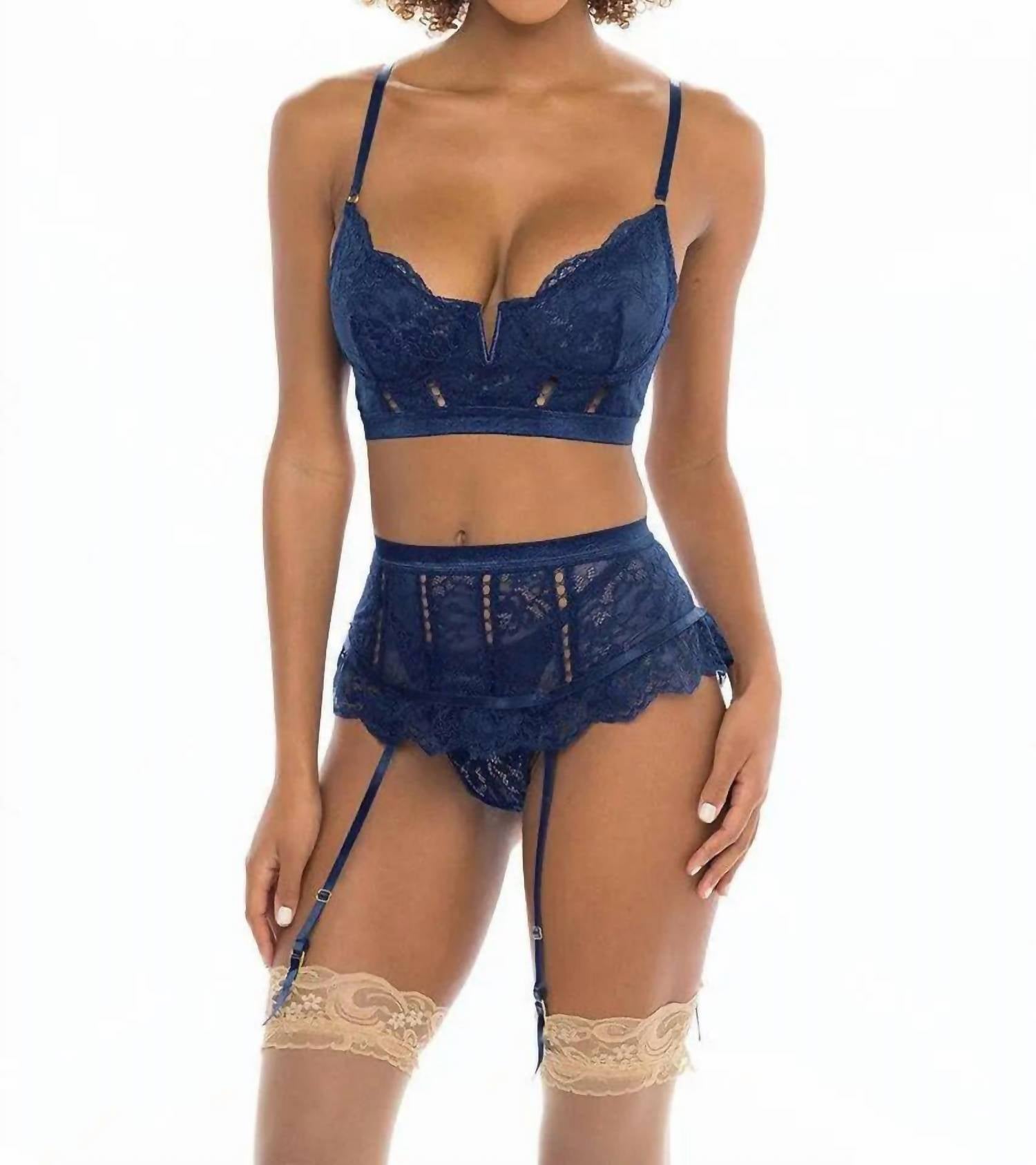 Oh La La Cheri - Adrienne 3 Piece Set - blue - bras - clothing