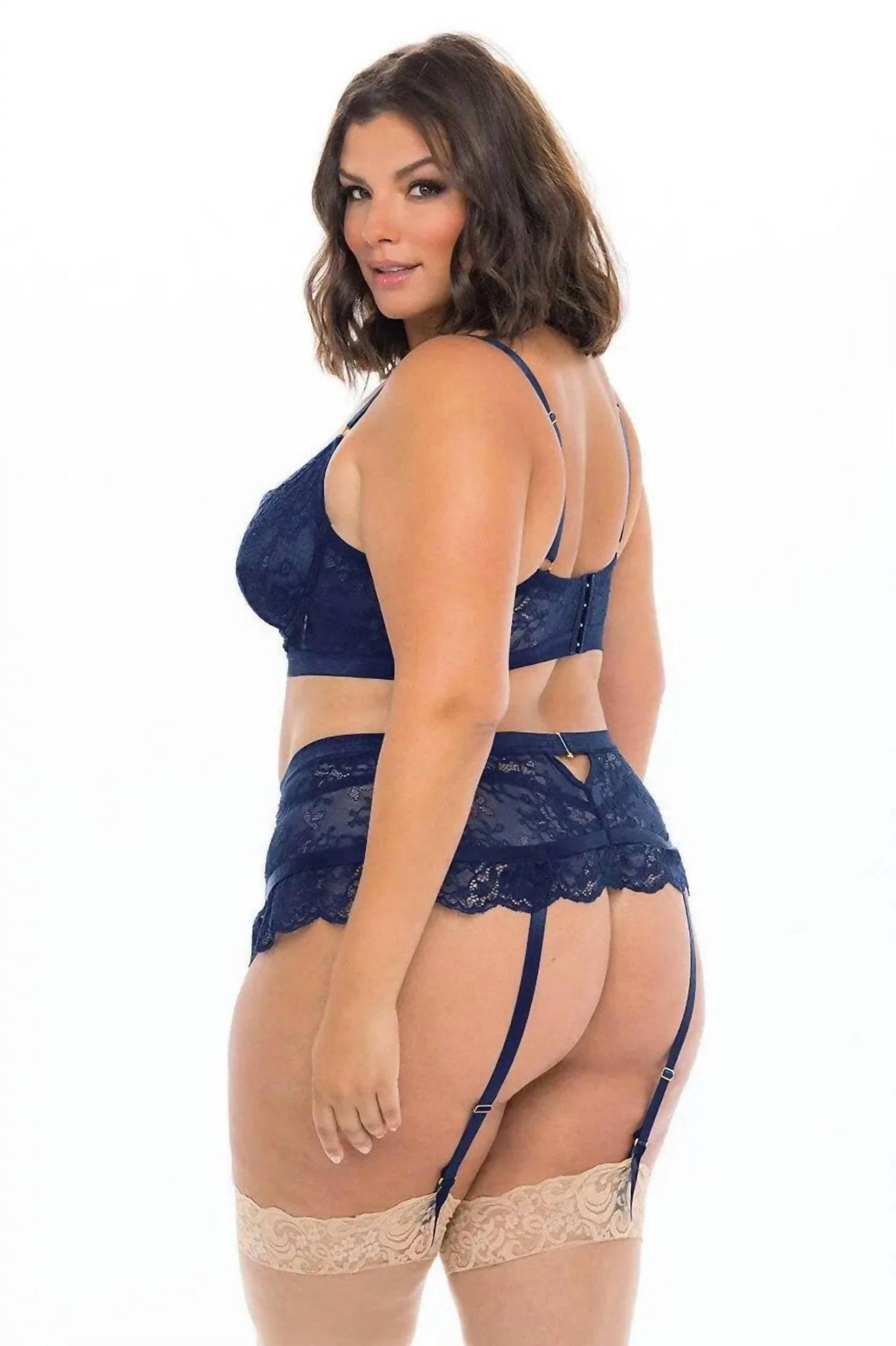 Oh La La Cheri - Adrienne 3 Piece Set - Plus - blue - bras - clothing