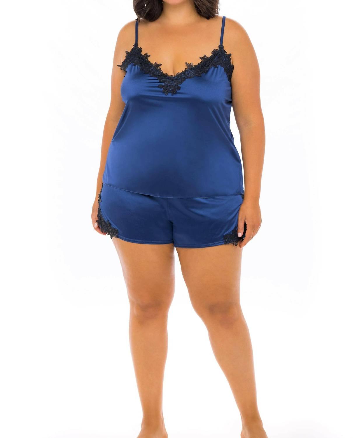 Oh La La Cheri - Karla Camisole and Short Set - blue - clothing - loungewear