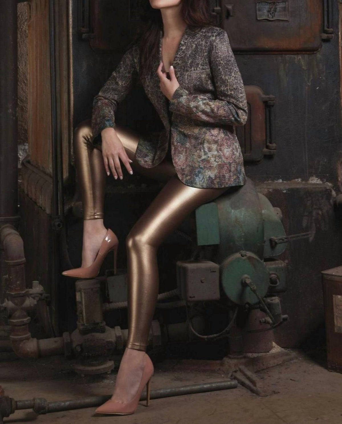 Oh La La Cheri - Leather Metallic Leggings
