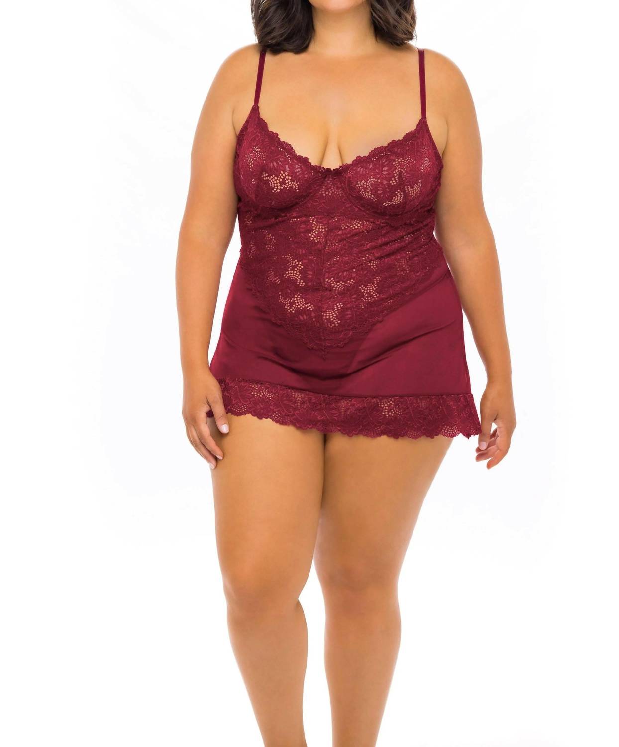 Oh La La Cheri - Page Underwire All Lace Babydoll - Plus - bras - clothing - intimates