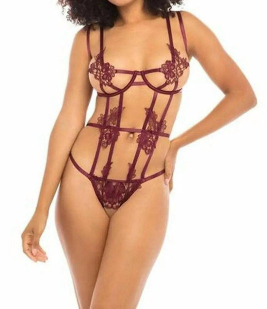Oh La La Cheri - Roza Embroidered Teddy - bras - clothing - intimates