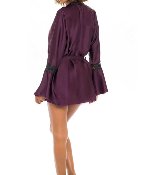 Oh La La Cheri - Thea Embroidered Short Robe - clothing - intimates - loungewear