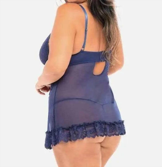 Oh La La Cheri - Valentine Babydoll - Plus - blue - bras - clothing