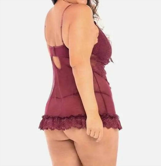 Oh La La Cheri - Valentine Babydoll - Plus - bras - clothing - grey