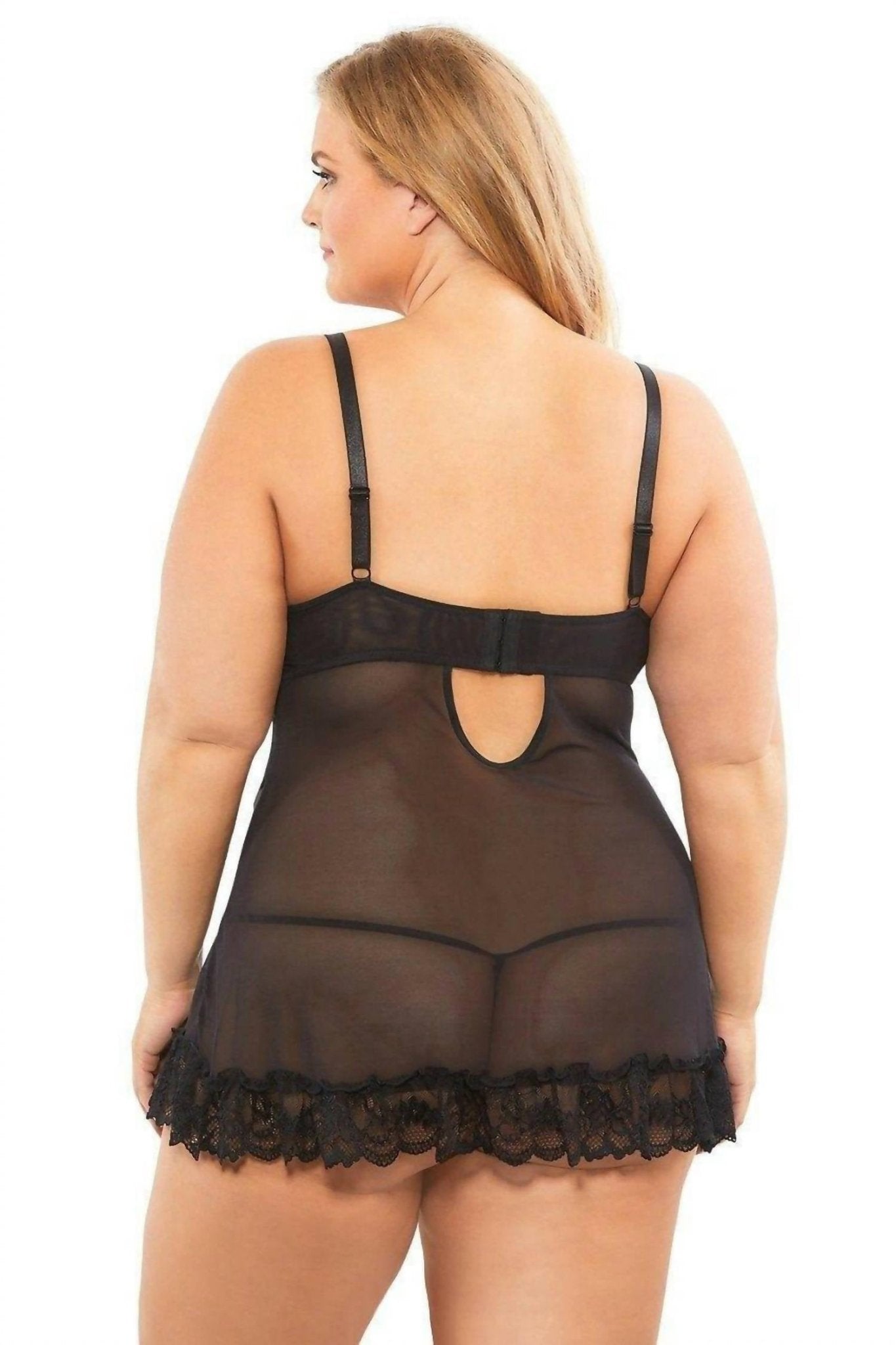 Oh La La Cheri - Valentine Babydoll - Plus - black - bras - clothing