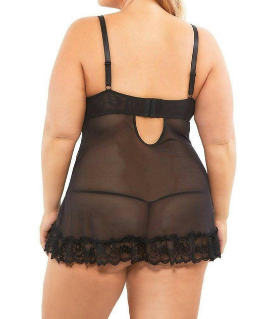 Oh La La Cheri - Valentine Babydoll - Plus - black - bras - clothing