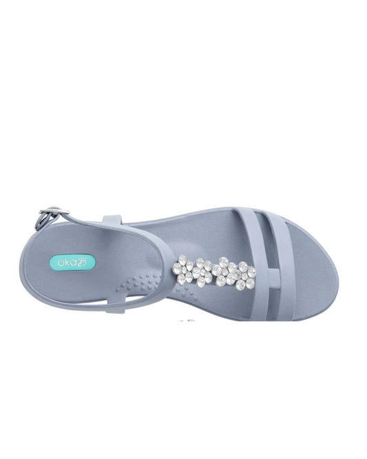 Oka - B - Women's Tally Rhinestone Sandal - blue - sandals - shoes