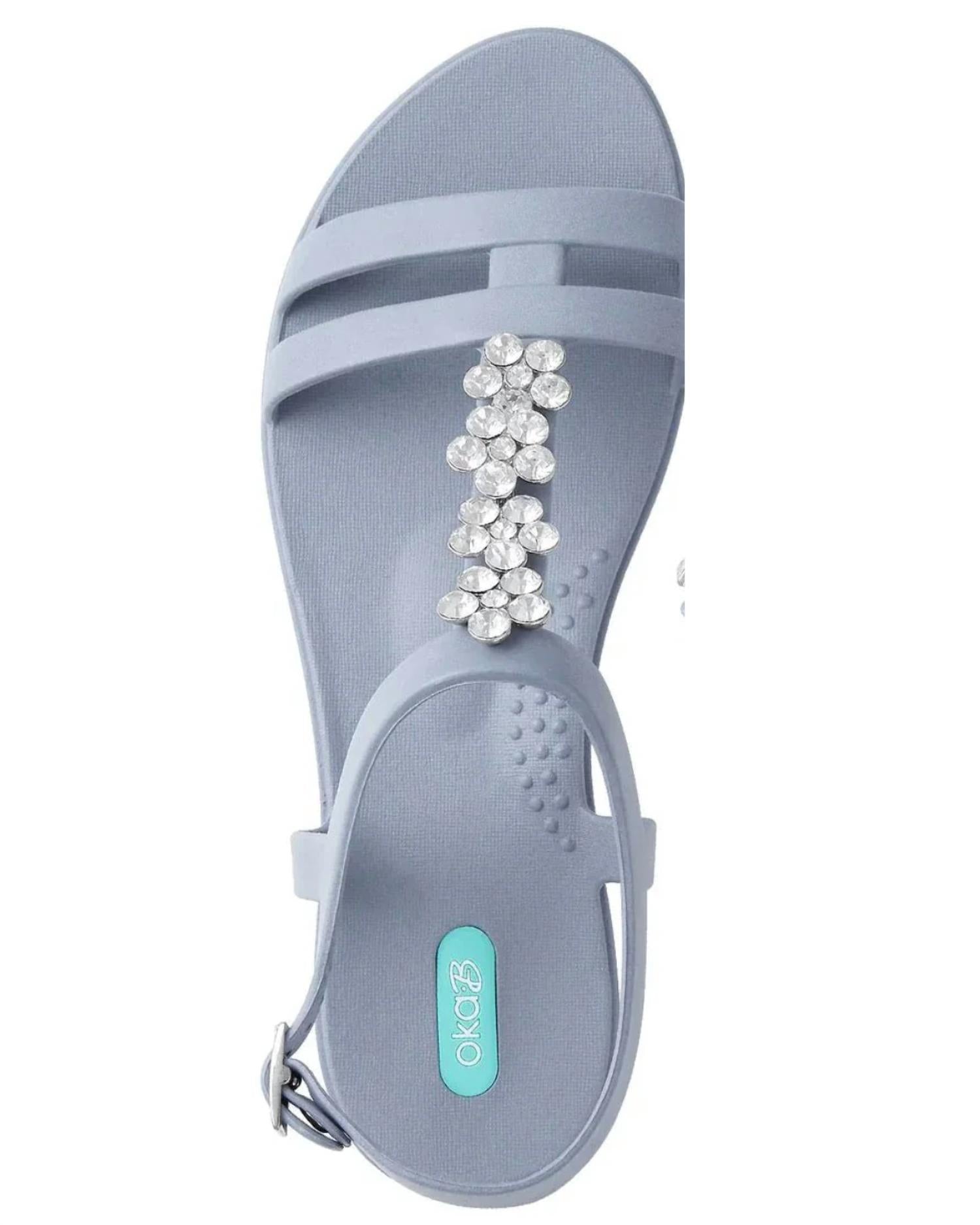 Oka - B - Women's Tally Rhinestone Sandal - blue - sandals - shoes