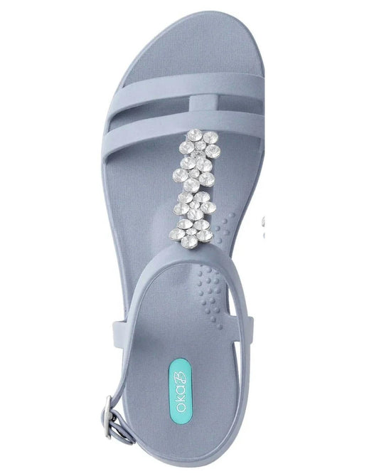 Oka - B - Women's Tally Rhinestone Sandal - blue - sandals - shoes