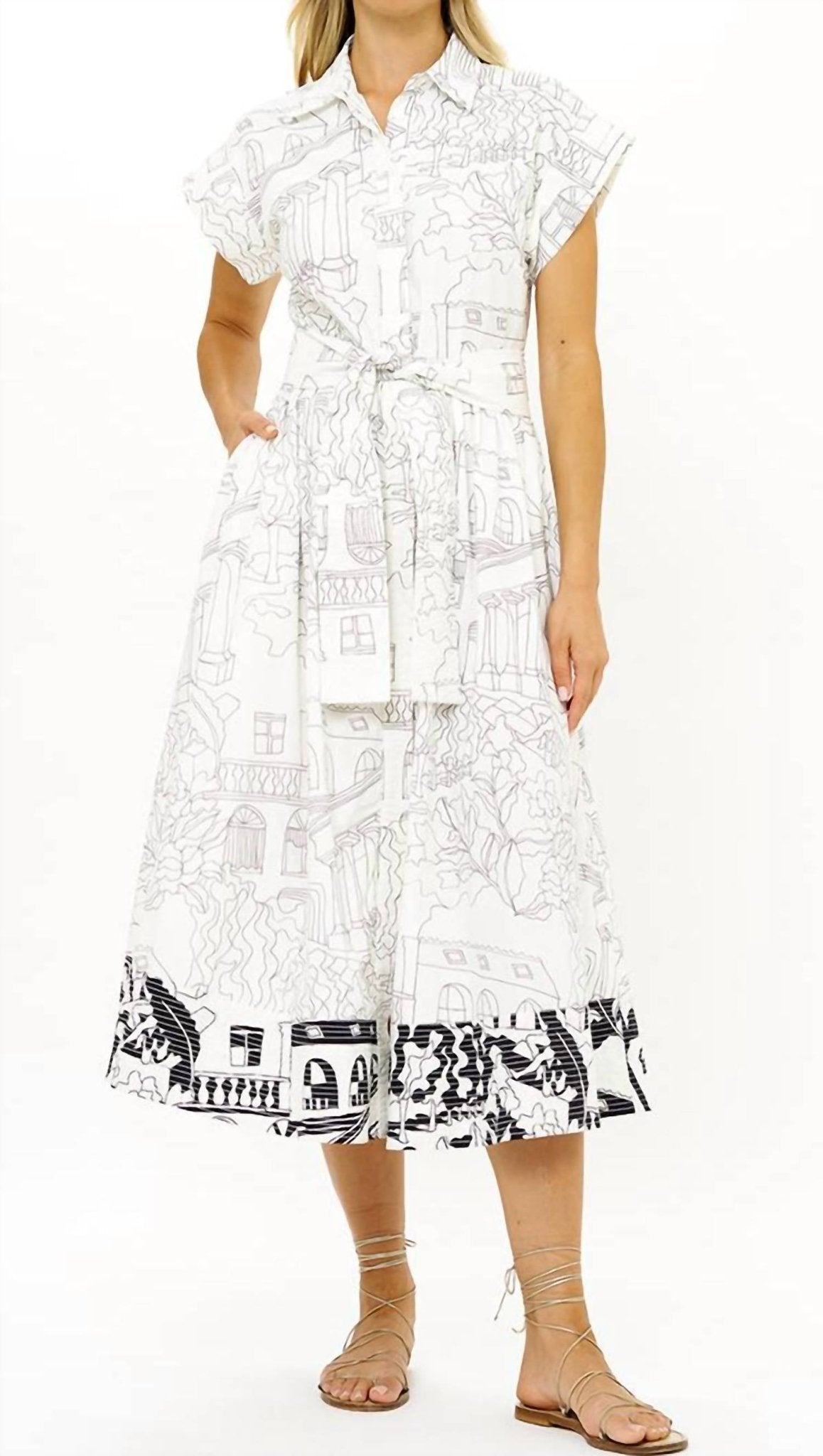 Oliphant - Belted Shirt Dress - clothing - cotton - dresses