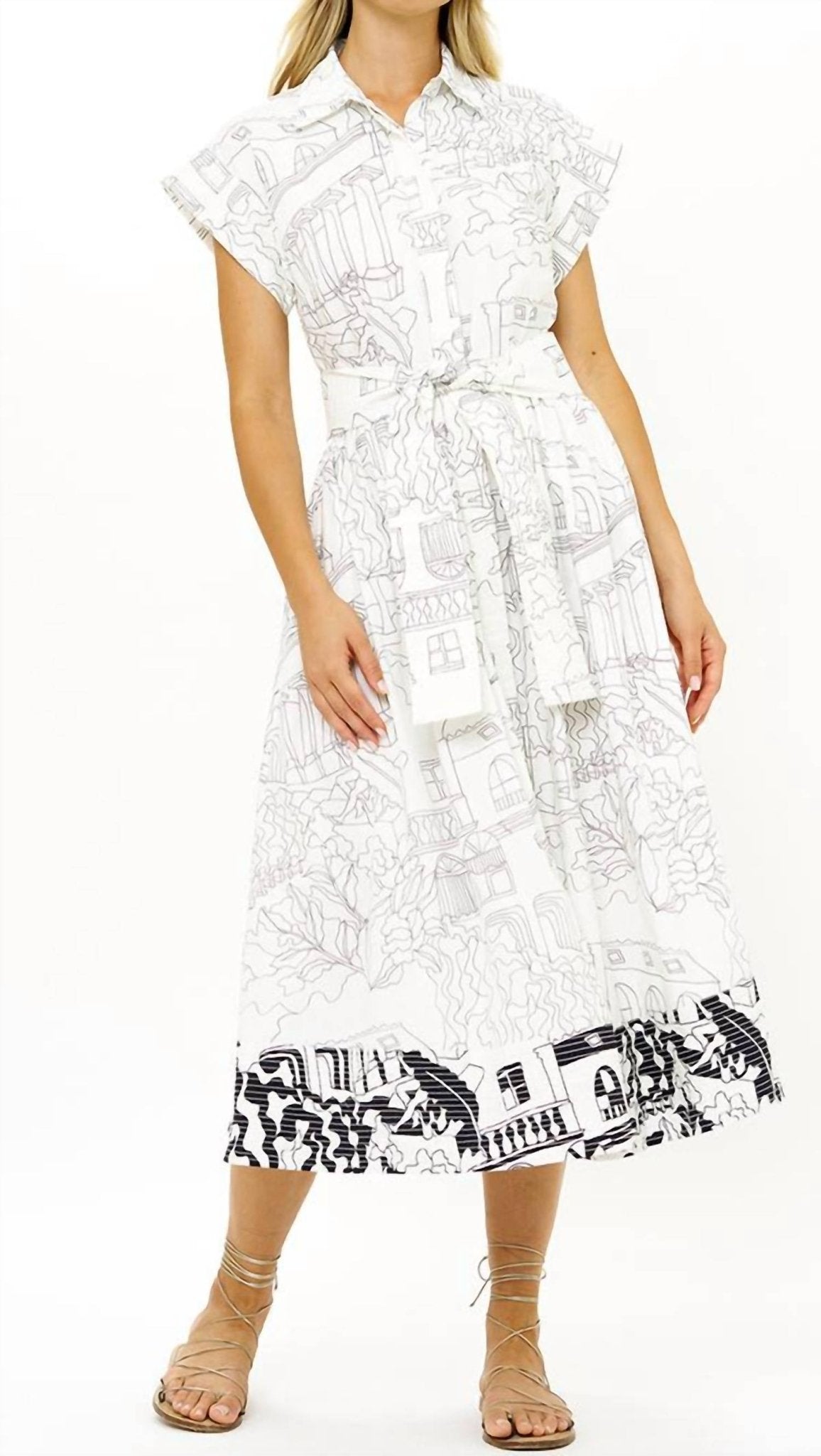 Oliphant - Belted Shirt Dress - clothing - cotton - dresses