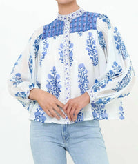 Oliphant - Mandarin Pintuck Blouse
