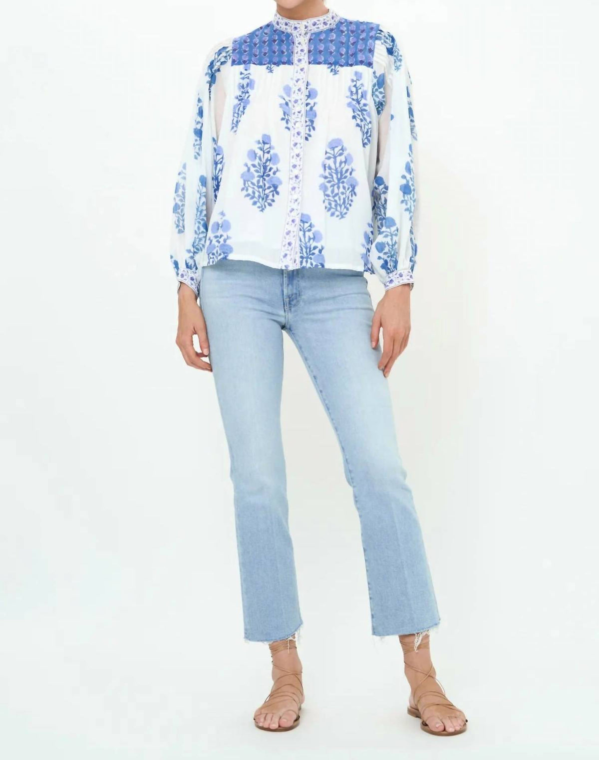 Oliphant - Mandarin Pintuck Blouse