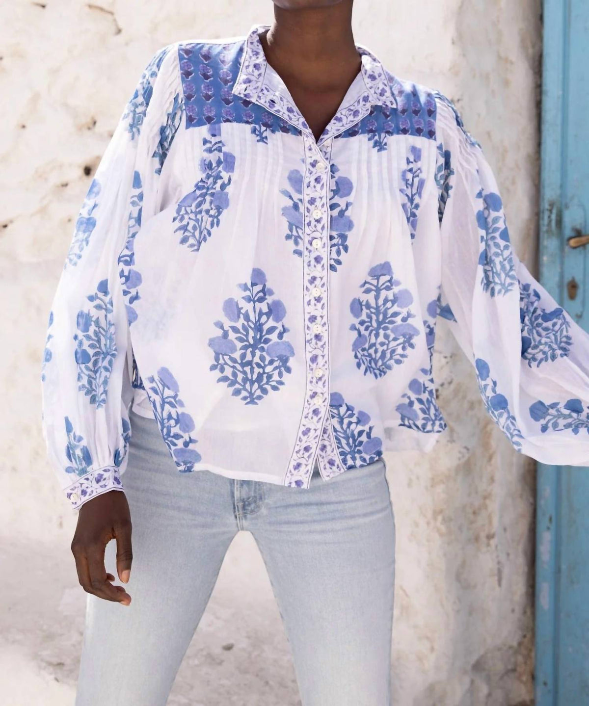 Oliphant - Mandarin Pintuck Blouse