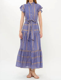 Oliphant - Ruffle Collar Button Maxi Dress