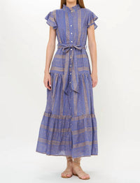 Oliphant - Ruffle Collar Button Midi Dress