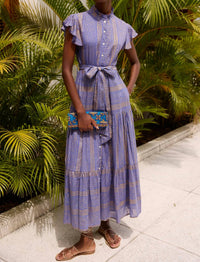Oliphant - Ruffle Collar Button Midi Dress