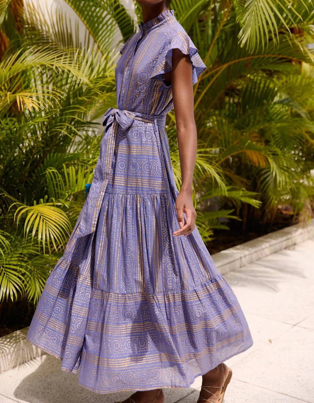 Oliphant - Ruffle Collar Button Midi Dress