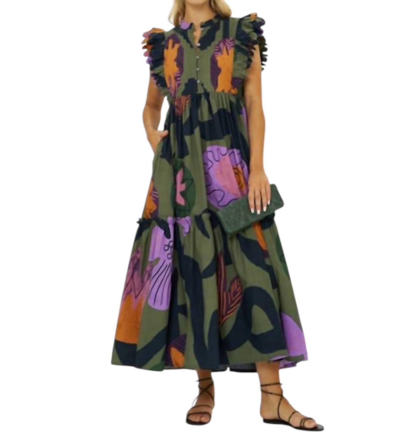 Oliphant - Scallop Pintuck Maxi Dress - clothing - cotton - dresses