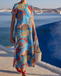 Oliphant - Short Sleeve Shift Maxi Dress