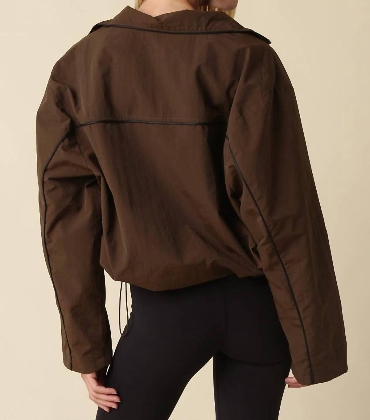 Olivaceous - Alana Piped Zip-up Jacket