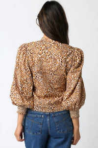 Olivaceous - Amina Leopard Print Blouse