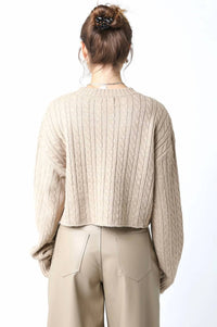 Olivaceous - Annie Cable Knit Sweater
