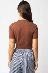 Olivaceous - Bella Short Sleeve Knit Cardigan
