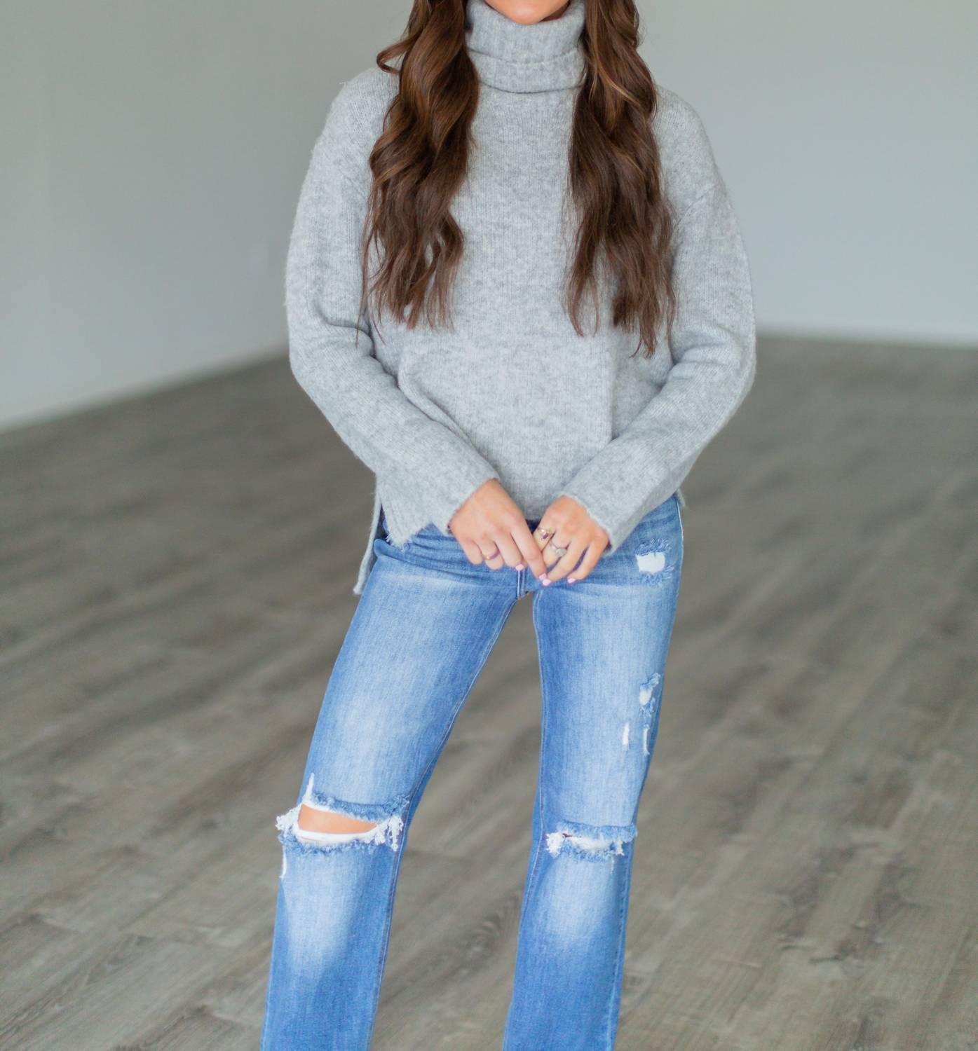 Olivaceous - Blake Sweater - clothing - cowl - grey