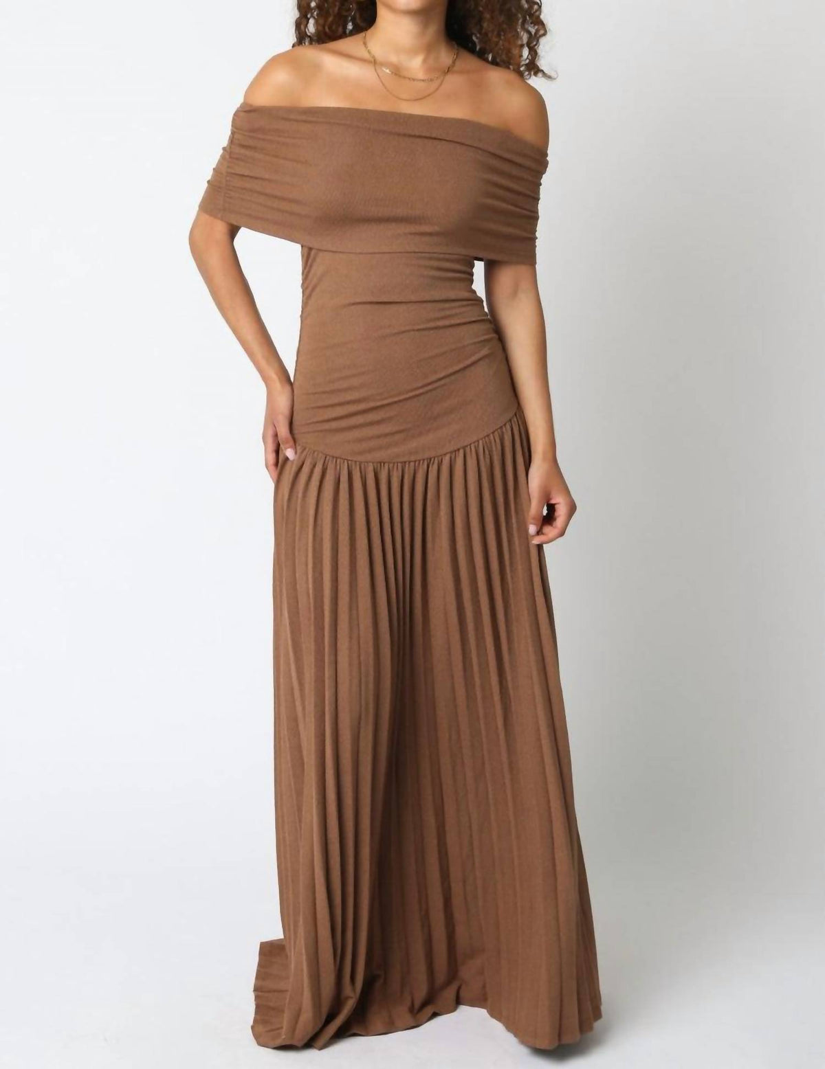 Olivaceous - Drop Waist Maxi Dress