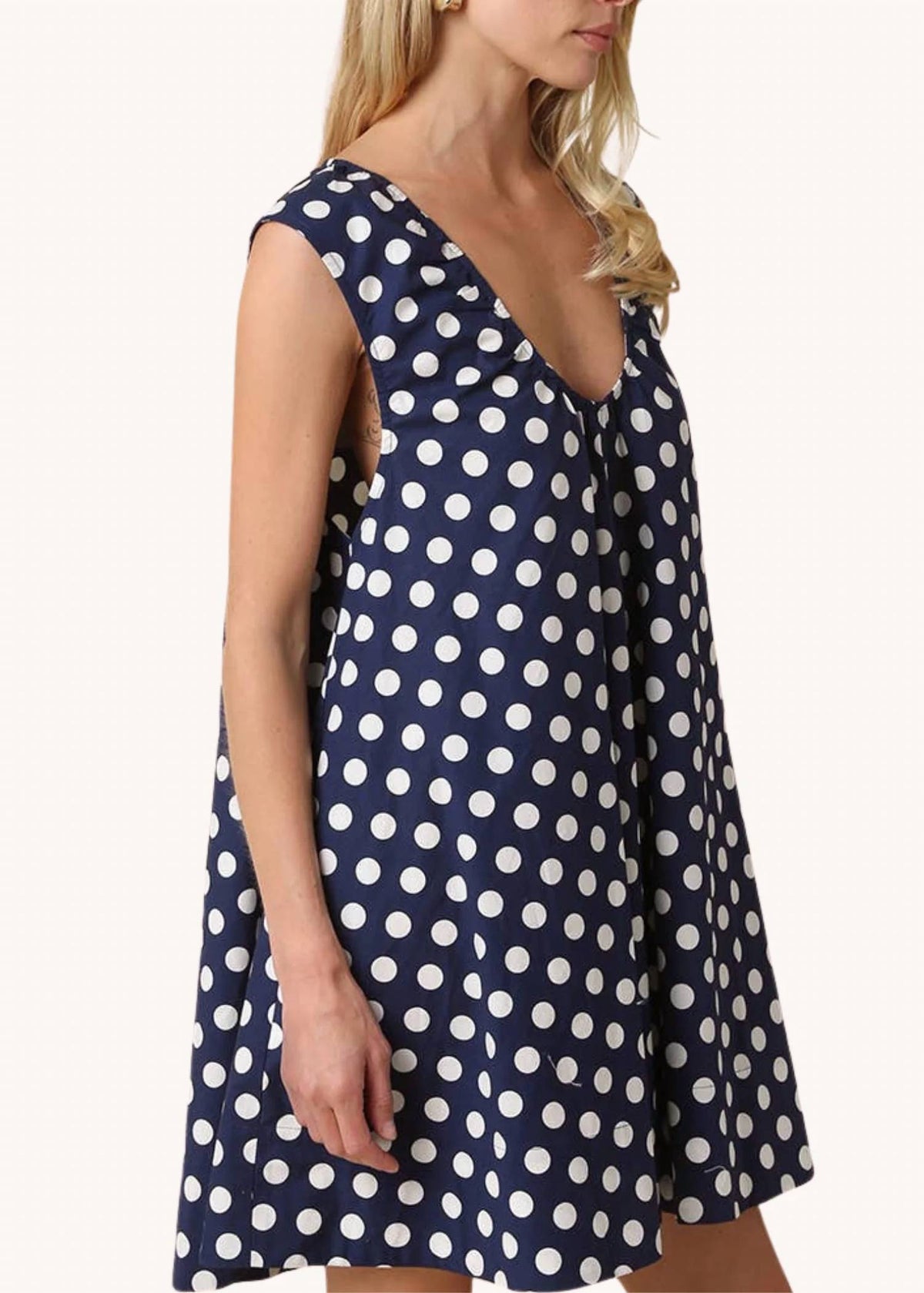 Olivaceous - Erin Polka Dot Swing Mini Dress