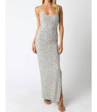 Olivaceous - Fiona Sequin Maxi Dress