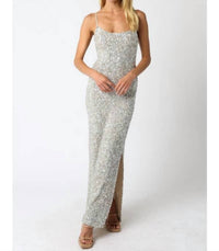 Olivaceous - Fiona Sequin Maxi Dress