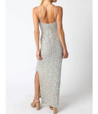 Olivaceous - Fiona Sequin Maxi Dress