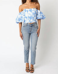 Olivaceous - Georgie Floral Puff Sleeve Top