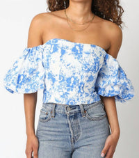 Olivaceous - Georgie Floral Puff Sleeve Top