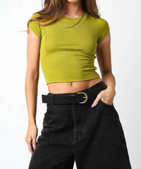 Olivaceous - Hallie Creneck Top