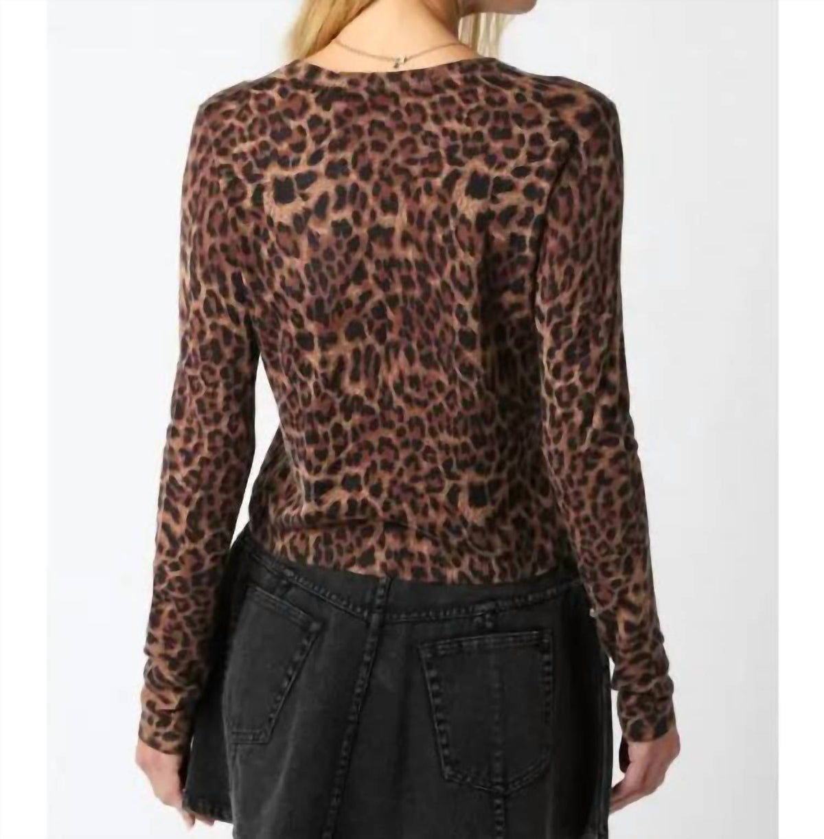 Olivaceous - Knit Buttoned Long Sleeve Top