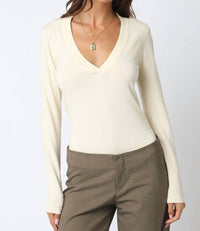 Olivaceous - Kyla V-neck Bodysuit