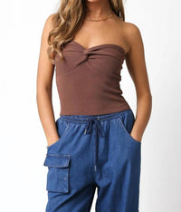 Olivaceous - Lovers Twist Front Tube Top