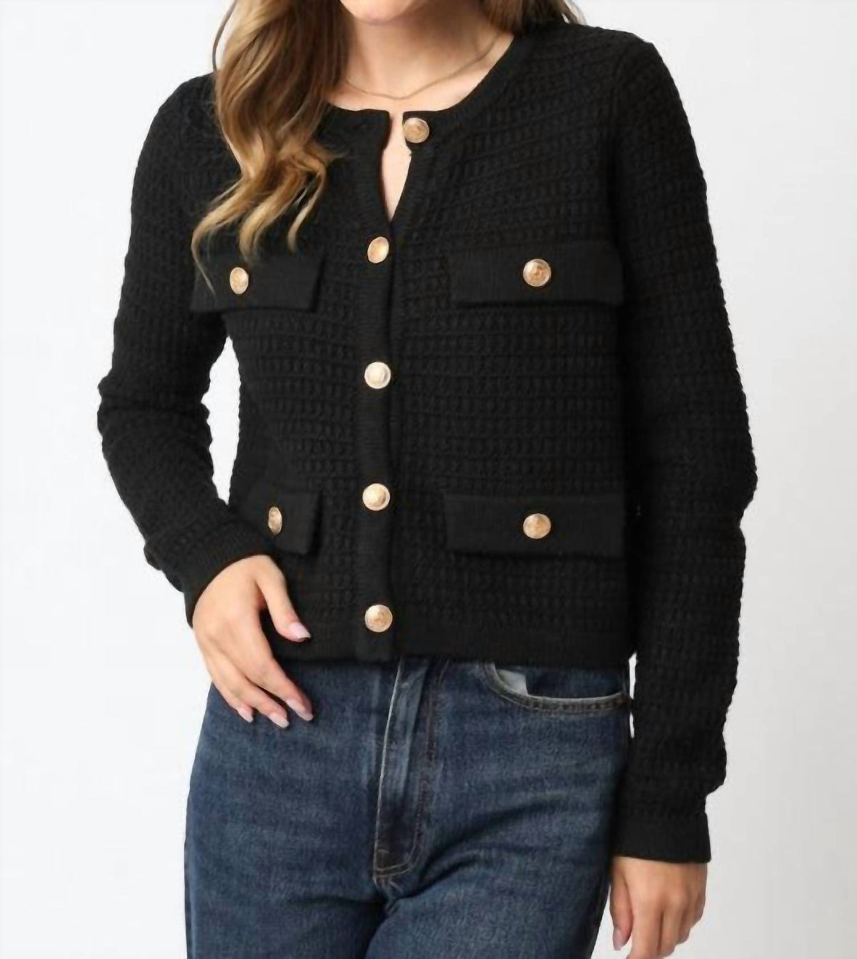 Olivaceous - Maci Knit Button Cardigan