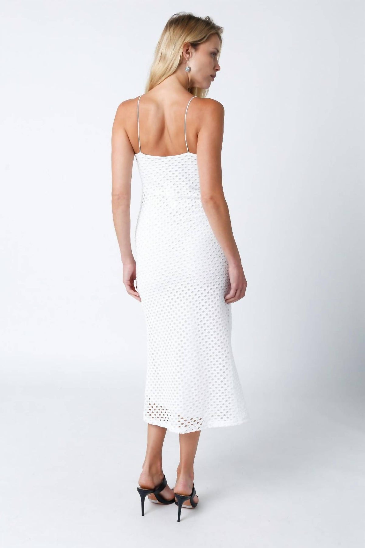 Olivaceous - Malin Crochet Midi Dress