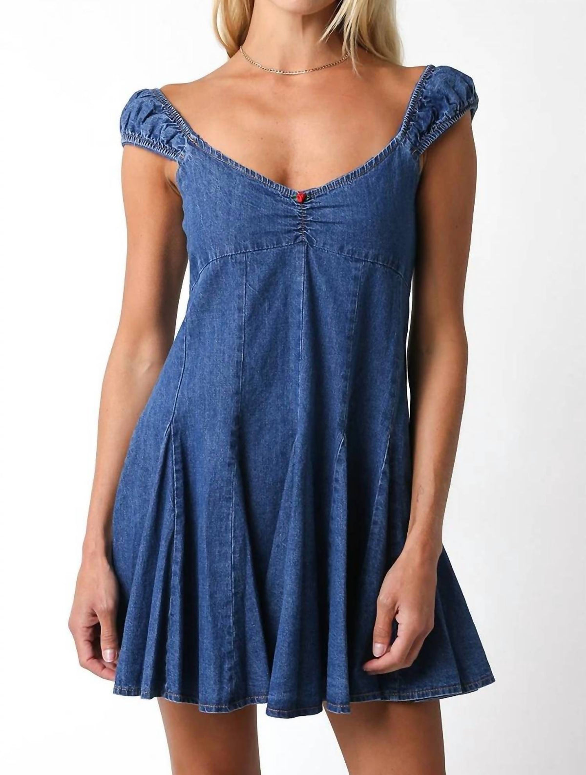 Olivaceous - Milkmaid Empire Mini Dress