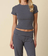 Olivaceous - Pepper Stripe Knit Pants Set
