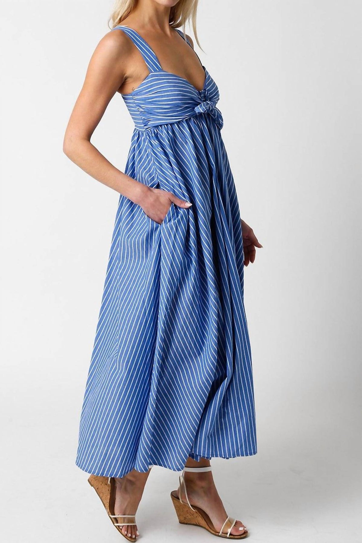 Olivaceous - Saylor Stripe Midi Dress
