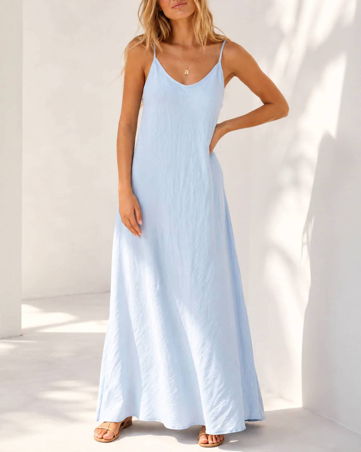 Olivaceous - Seaside Luxe Linen Maxi Dress