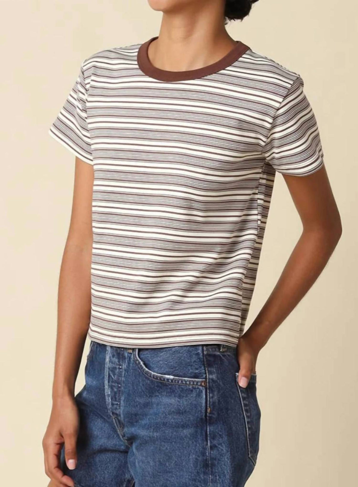 Olivaceous - Short Sleeves Stripe Tee