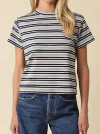 Olivaceous - Short Sleeves Striped Tee