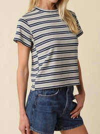 Olivaceous - Short Sleeves Striped Tee